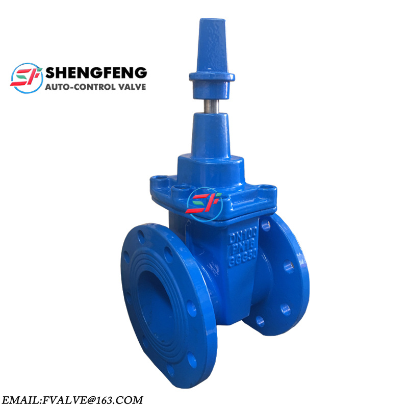 Shengfeng brand DIN 3202 F4 resilient seat gate valve DN100 PN16