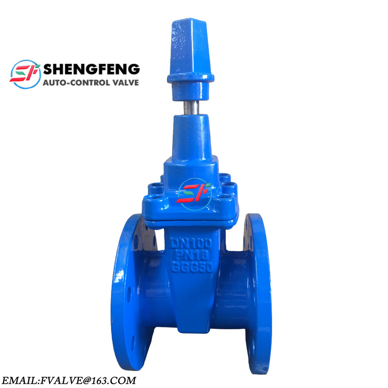 Shengfeng brand DIN 3202 F4 resilient seat gate valve DN100 PN16