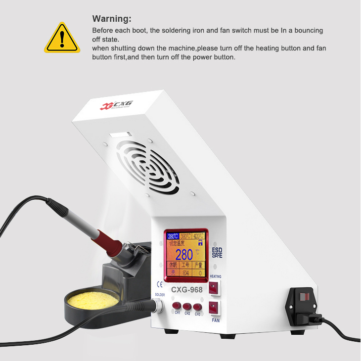 cxg968 high quality soldering station All in one Digital fume smoke extractor