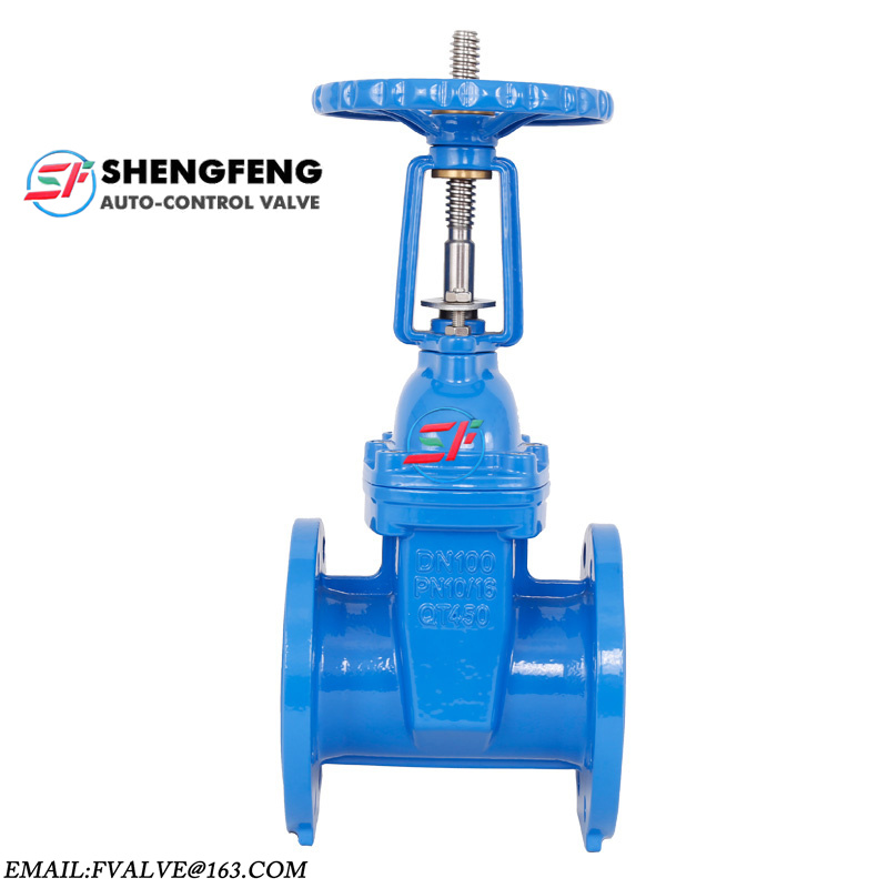 BS 5163 PN16 cast iron resilient seated rising spindle stem gate valve