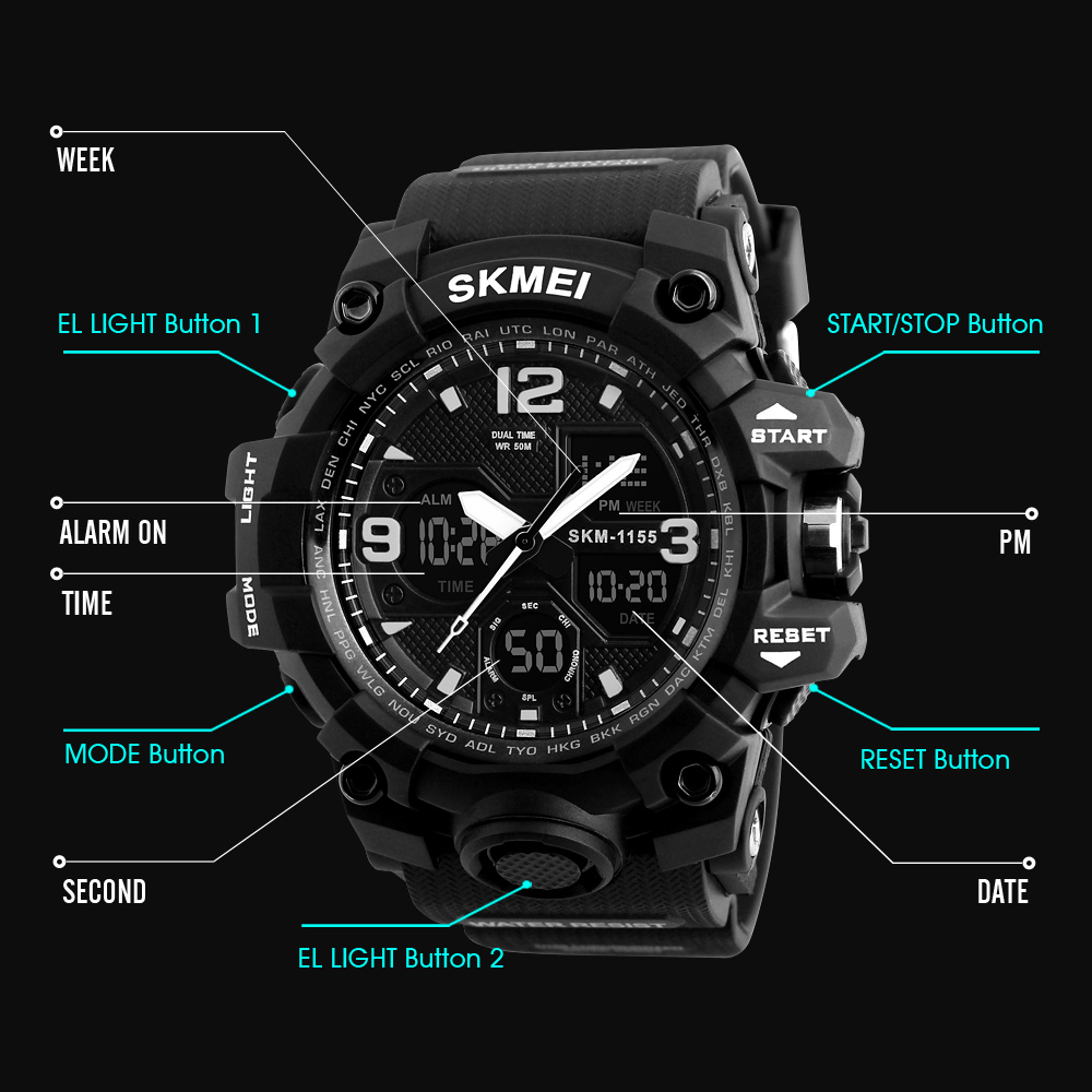 Famous brand SKMEI chronograph watch men sport digital watch