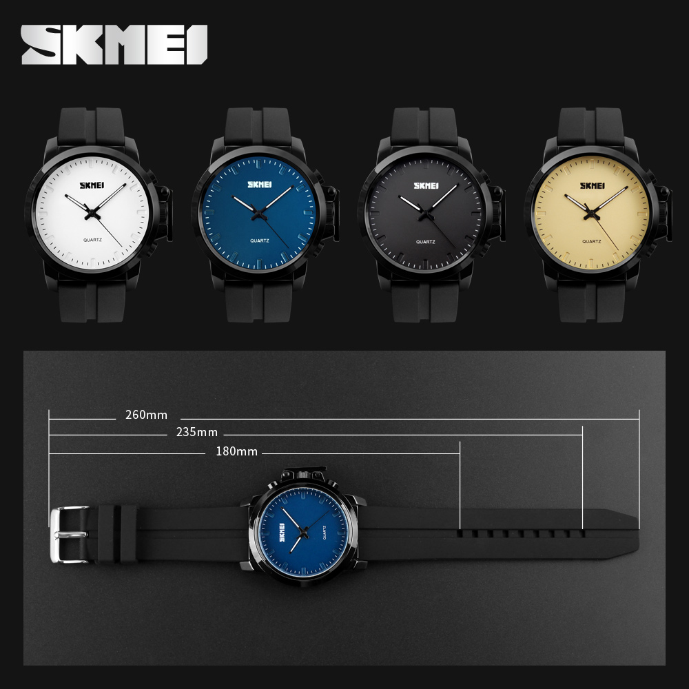 SKMEI 1208 Mens Watch Fashion Silicone Wrist Watch waterproof quartz watch