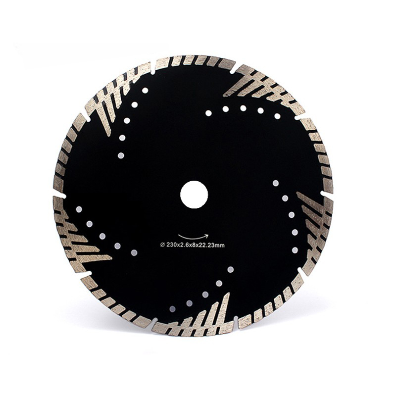 Hot pressed protectedteeth saw blade for Cutting stone concrete and abrasive materials