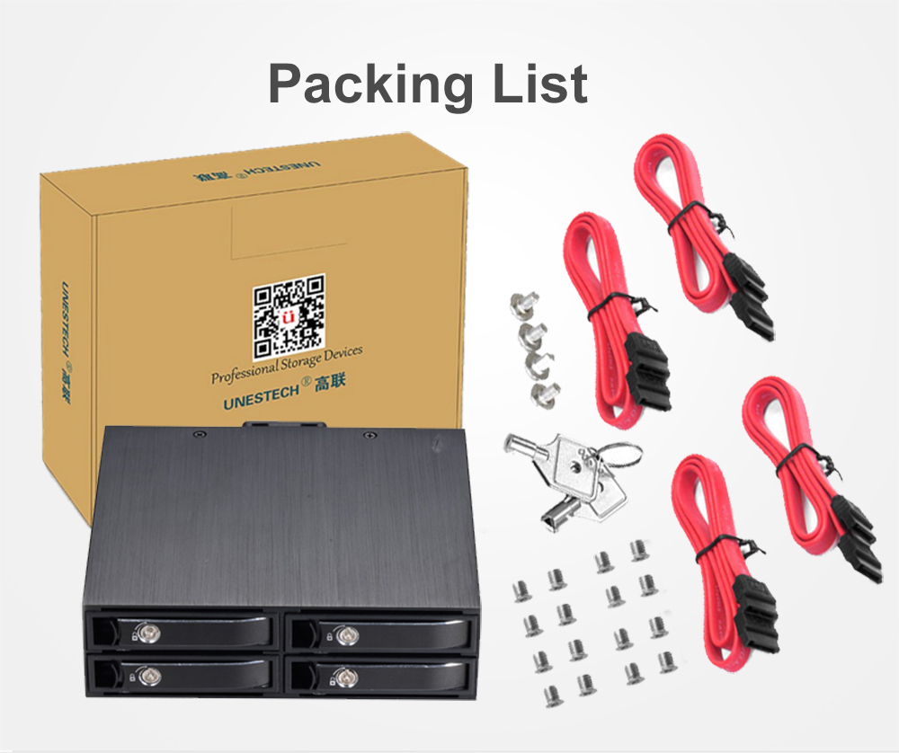 25in Four Bay aluminum drive case SATA internal hdd mobile rack for backplane enclosure