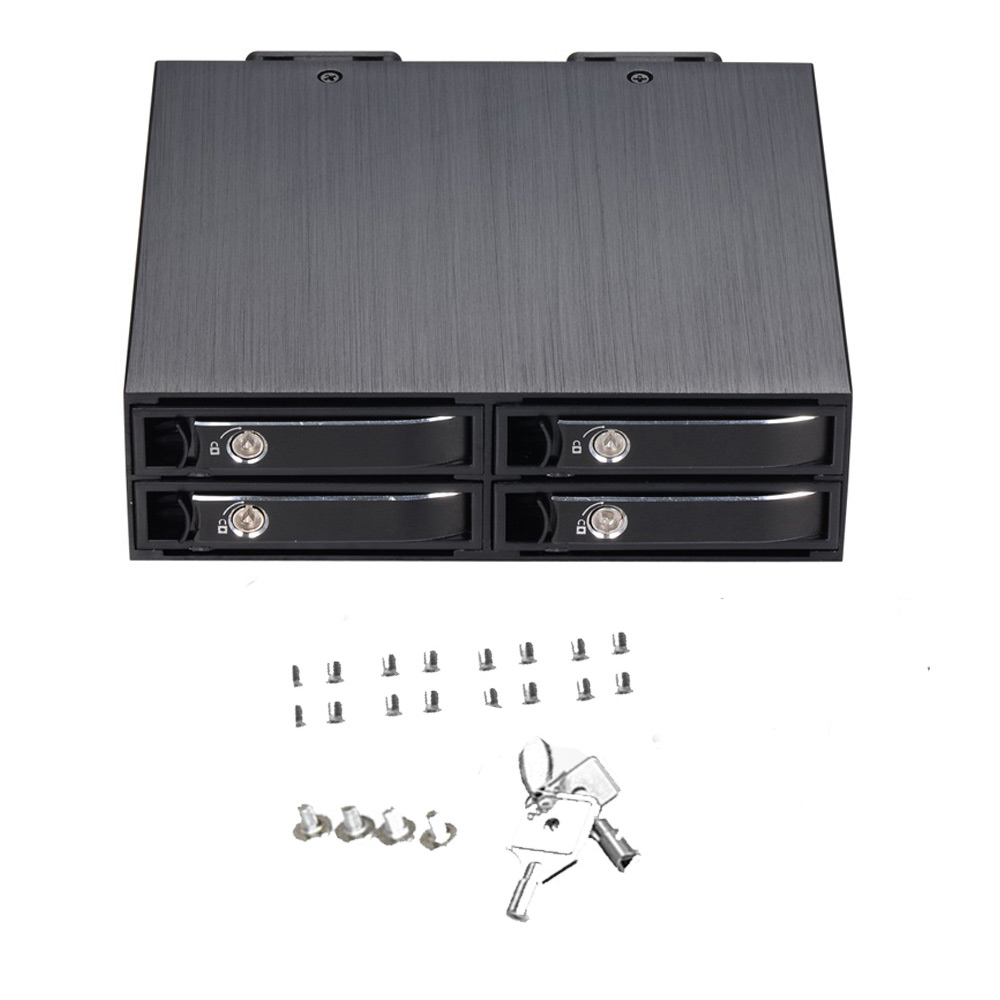 Unestech 25in 4Bay SATA Hot swap mini SAS Interface HDD SSD Mobile Rack with lock design