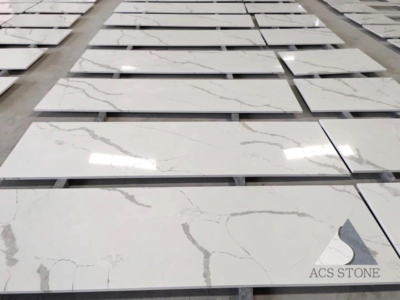 White Quartz Countertop for kitchen