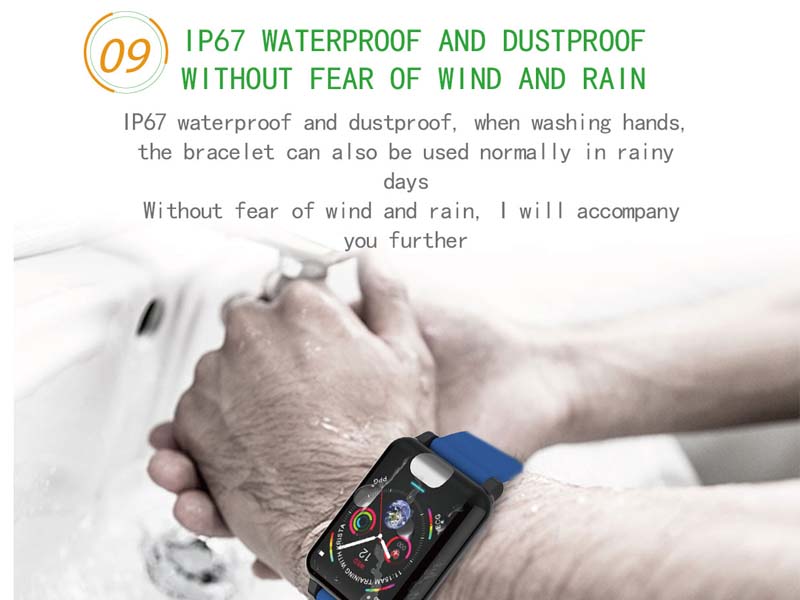 TOP Waterproof Smart Bracelet Watch Accurate Heart rate Blood Pressure Monitor For Healthy Life