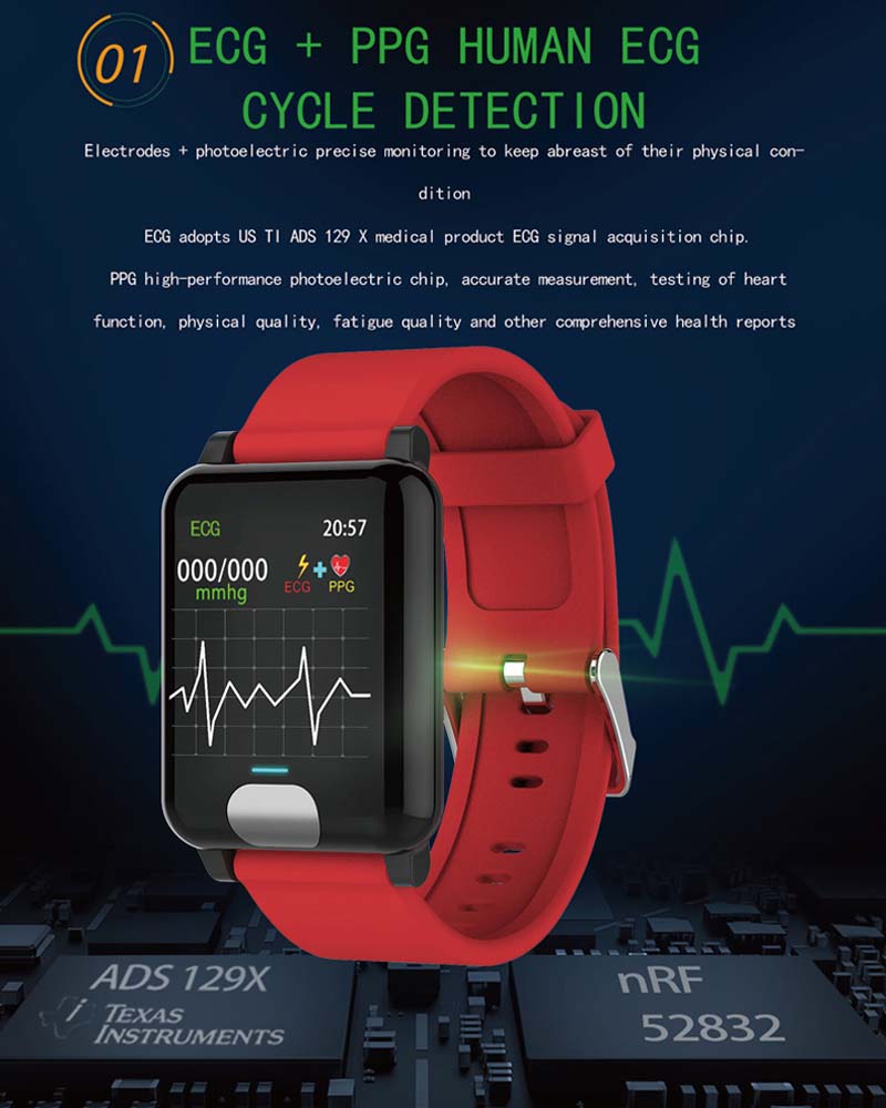 TOP Waterproof Smart Bracelet Watch Accurate Heart rate Blood Pressure Monitor For Healthy Life