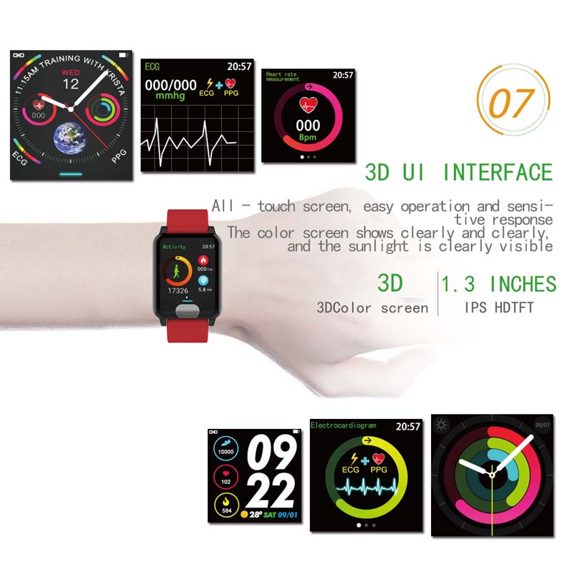 TOP Waterproof Smart Bracelet Watch Accurate Heart rate Blood Pressure Monitor For Healthy Life