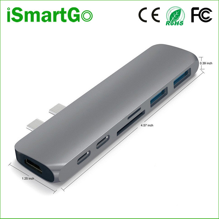 7 in 1 USB C to HDMI 4K Adapter Converter Comb Card Reader