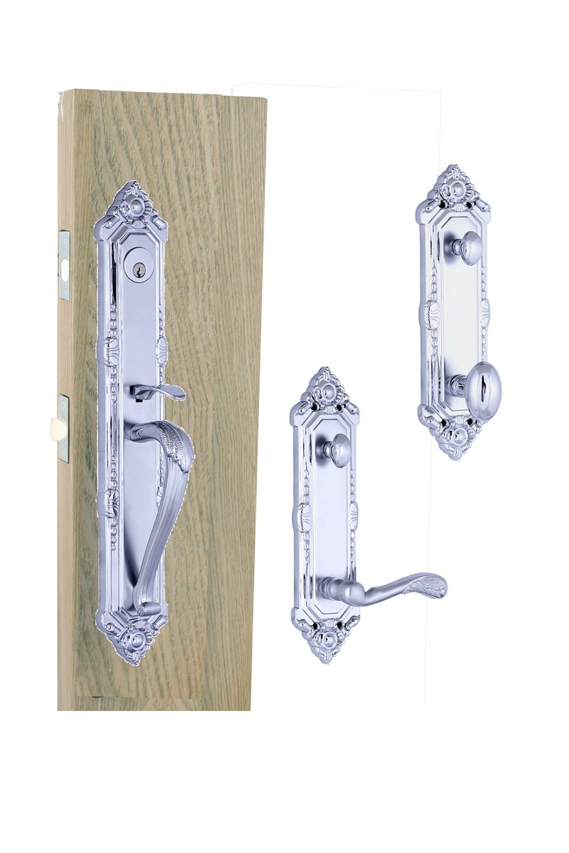 Solid Brass tubular entry door handle door Lock F08 Solid Brass tubular entry door handle door Lock F08