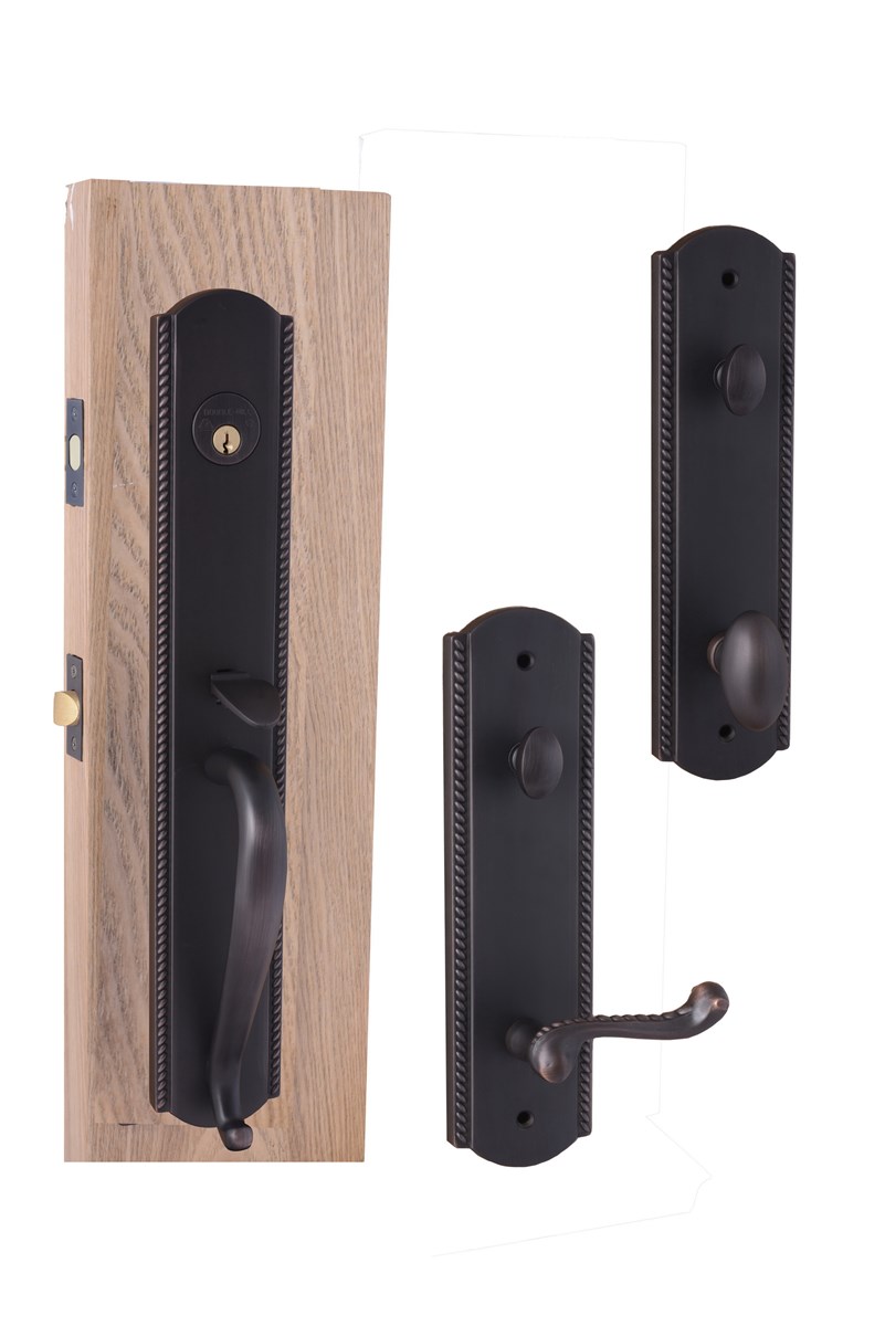 Solid Brass tubular entry door handle door Lock F10