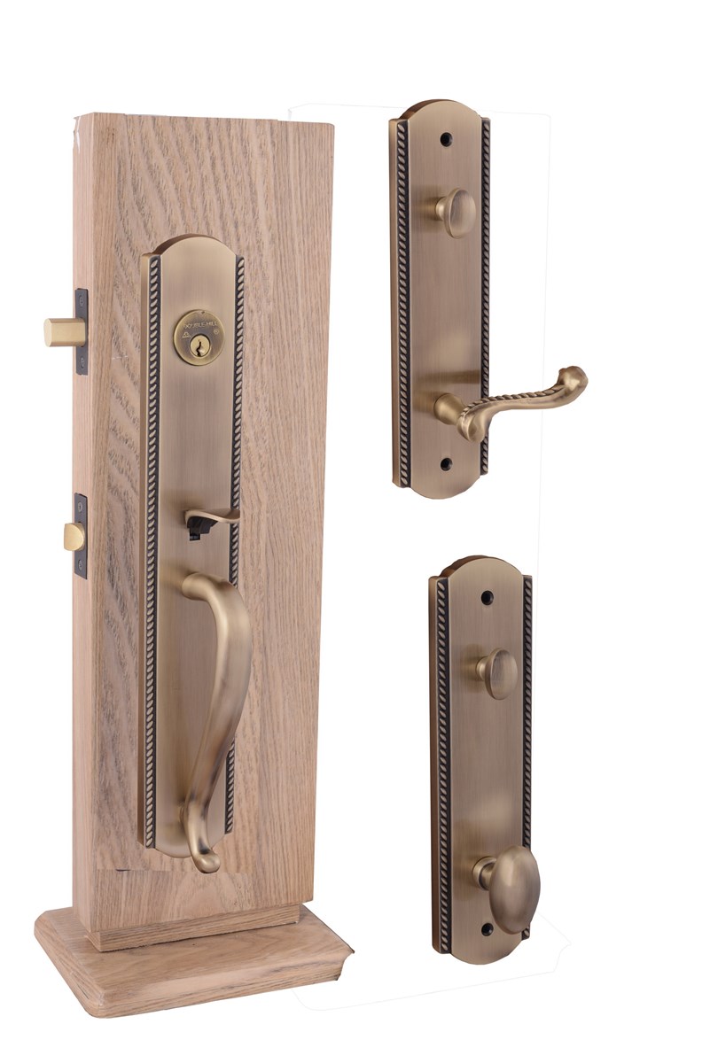 Solid Brass tubular entry door handle door Lock F10
