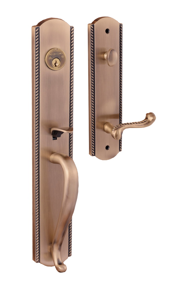 Solid Brass tubular entry door handle door Lock F10