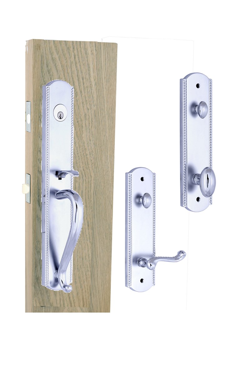 Solid Brass tubular entry door handle door Lock F10