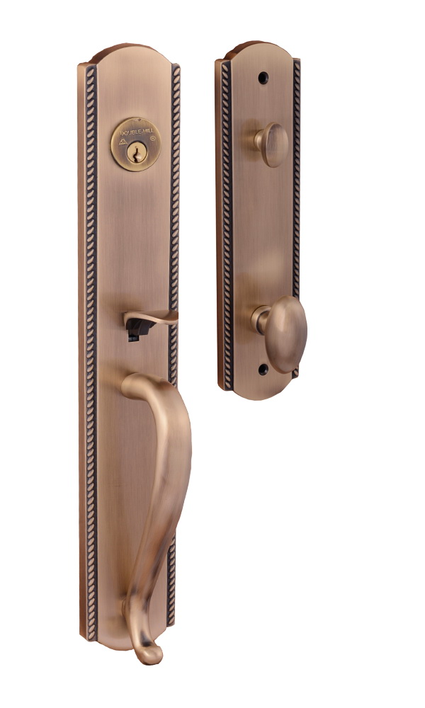 Solid Brass tubular entry door handle door Lock F10