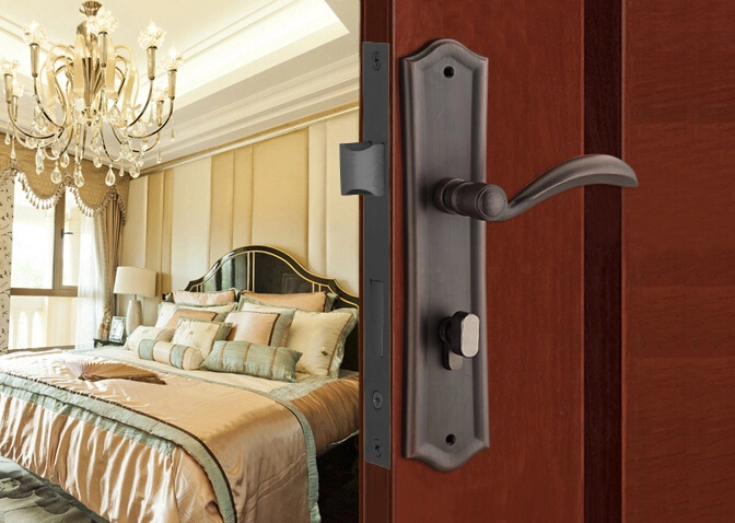 Solid brass Mortise door handle lock E0625