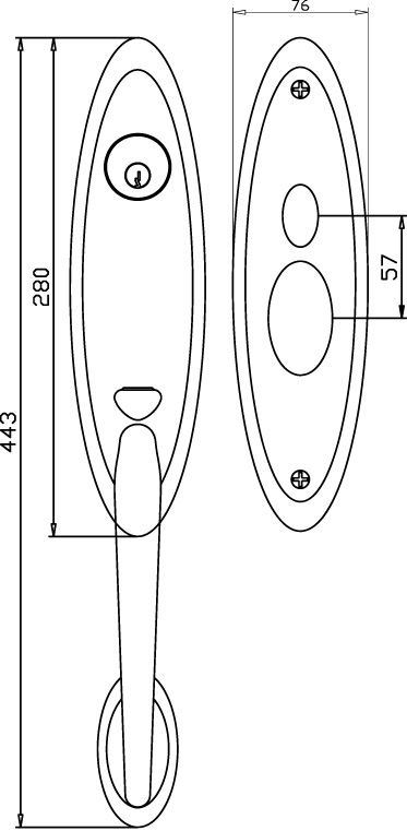 Solid brass mortise entry door handle Lock W01
