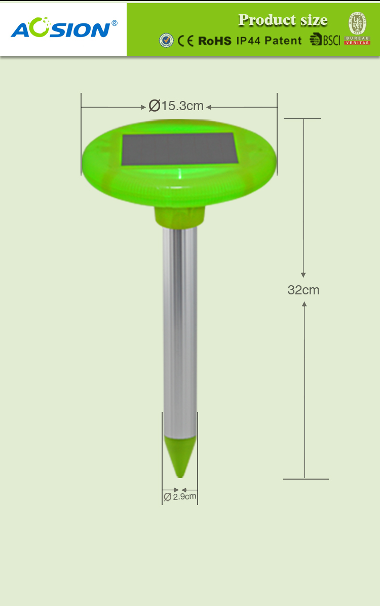 Aosion Solar Mole Repeller with LED Light ANA316F