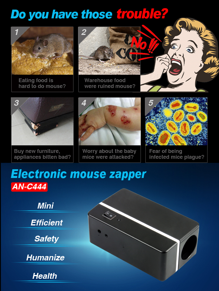 Aosion High Quality Electronic Rat Mice Mouse Trap ANC444