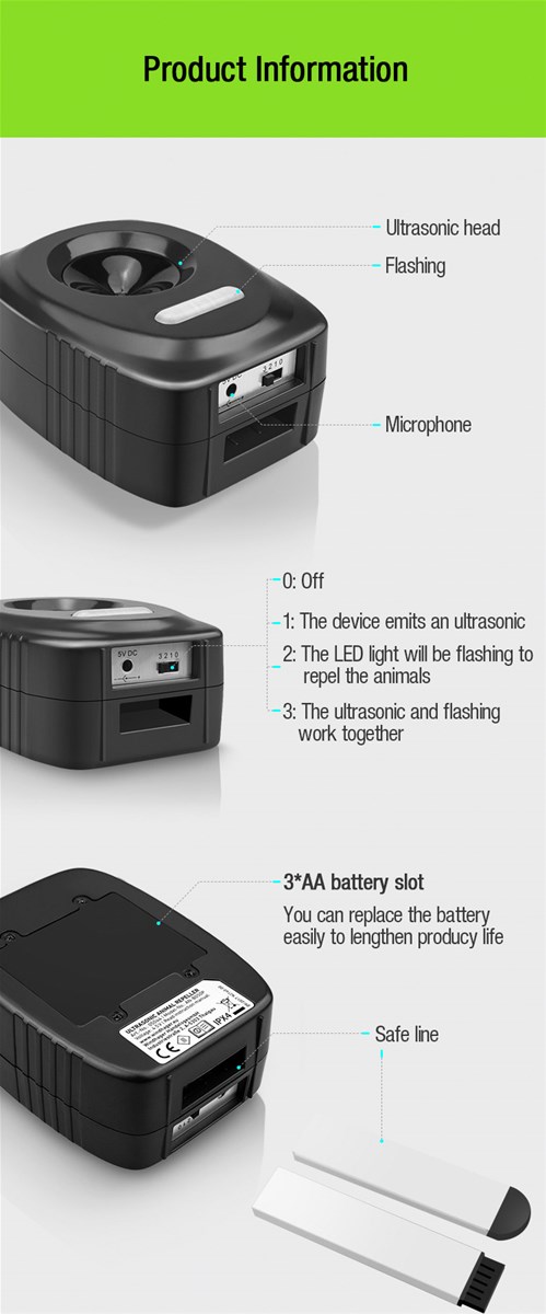 Aosion Outdoor Motion Active Battery Cat Repeller ANB050P