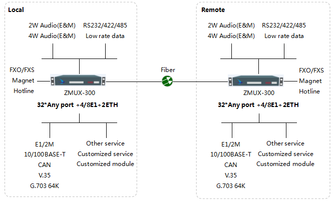 Multiservice Fiber Optic MultiplexerZMUX300