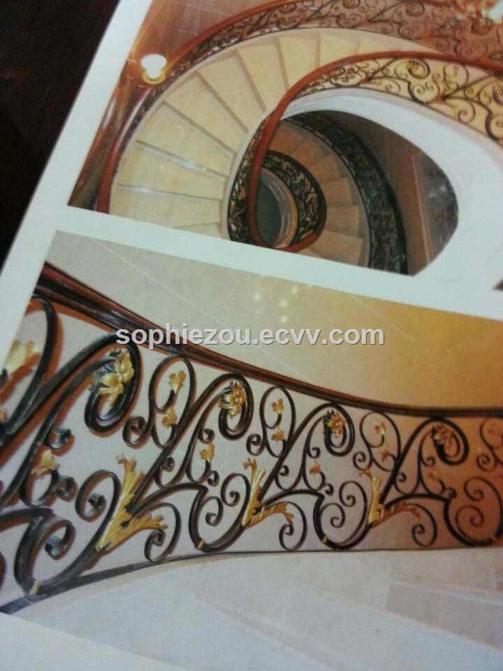 China High Quality Wrought Iron Staircases Good Price Wrought Iron Handrail Factory Steel Stair OEM ODM Stair