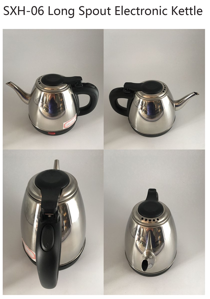 SXH06 Long Spout Stainless Steel Electronic Kettle with Concealed Heating Element 10L