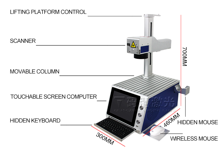 Mini fiber laser markingengraving machine for metal