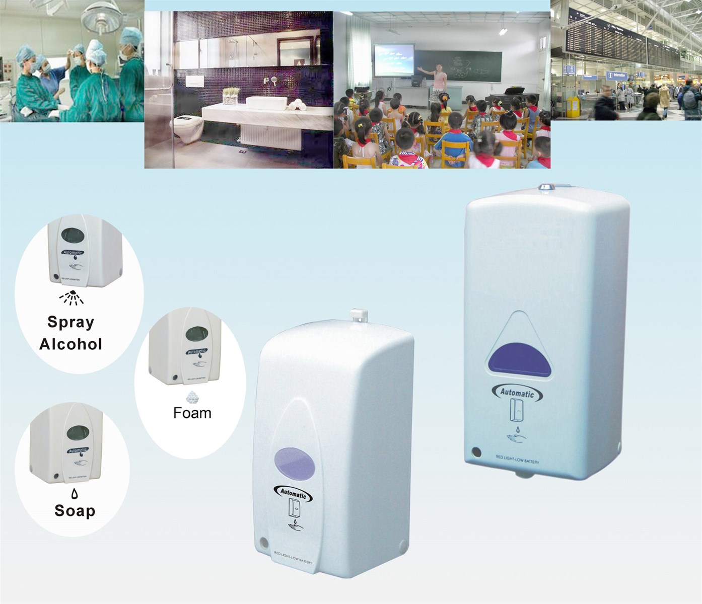 Automatic Foam Soap Dispenser Foaming Sanitizer Dispenser with refillable bottle and disposable bag