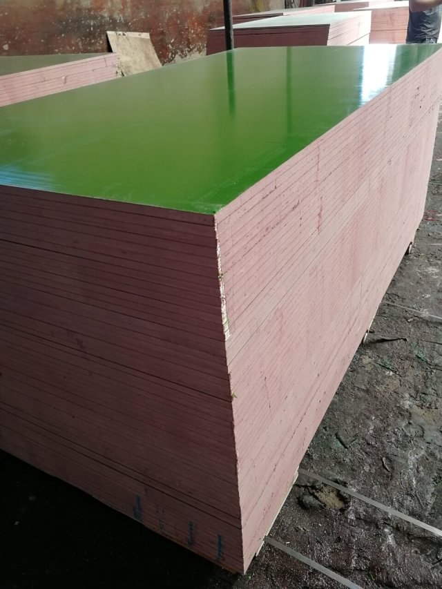 China ACEALL 4X8 Construction Shuttering Green PP PVC Plastic Film Coated Plywood Board Lumber