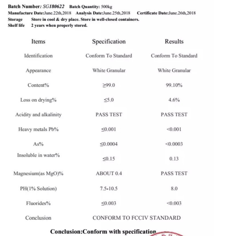 Calcium Propionate food additive CAS NO 4075814