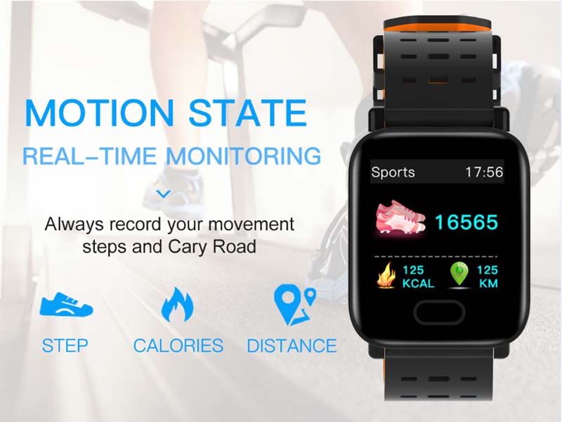 Big Display Fashion Sport Smart Bracelet Watch Sedentariness Reminding Wristband Tracker