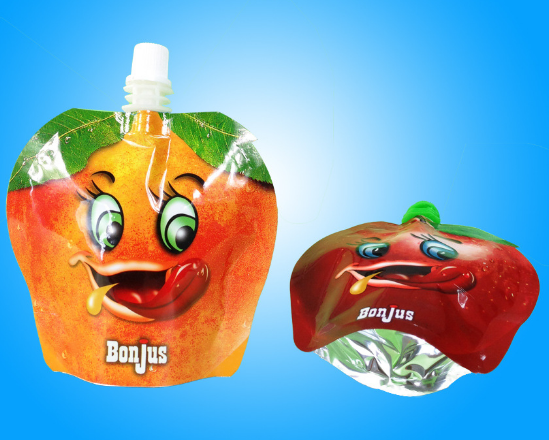 Standing pouch with spot liquid filling pouch