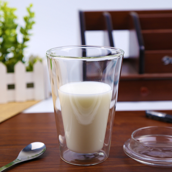 High quality crystal double wall glass cup glass coffee mugBorosolicate 300ml handblown tea glass