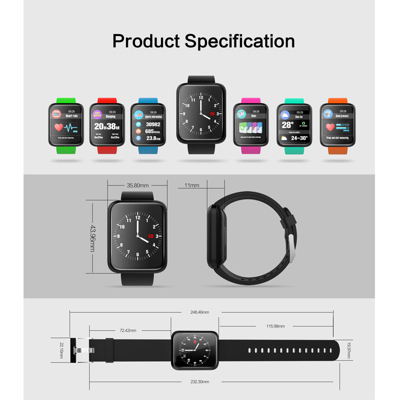 Fitness Tracker Sport Bracelet Watch Waterproof Bracelet Watch 13 IPS HD Color Screen