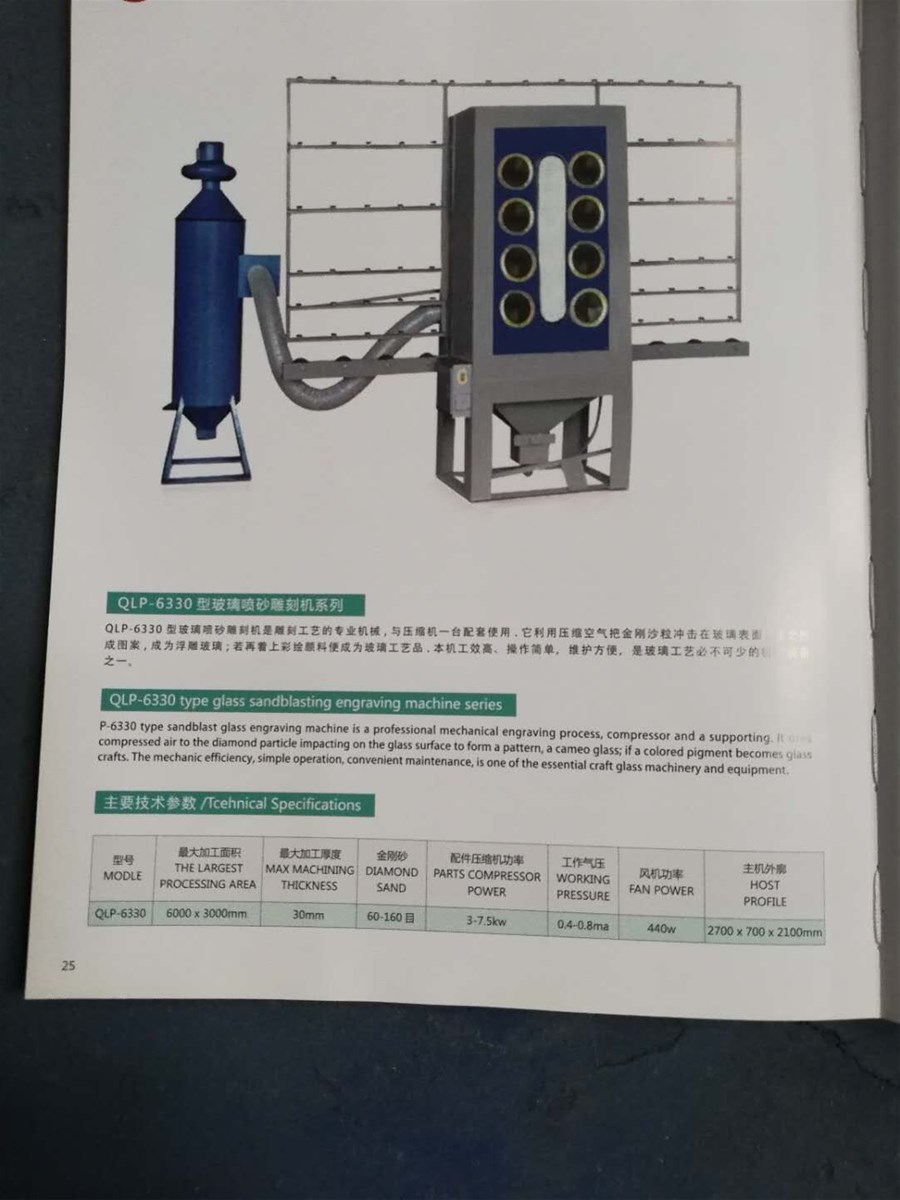 Manual Vertical Glass Sandblasting Machine