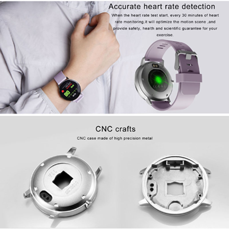 Round Screen Silicone Sport Watches Accurate Heart Rate Detection CNC Crafts