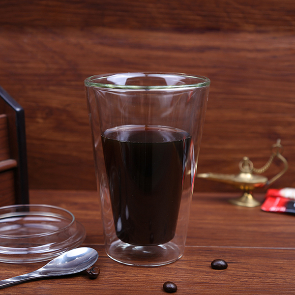 High quality crystal double wall glass cup glass coffee mugBorosolicate 300ml handblown tea glass