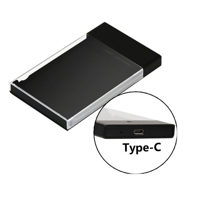 transparent 25 hard drive case USB 31 Type C to SATA 30 HDD Case Tool Free UASP Hard Drive Enclosure HDD case