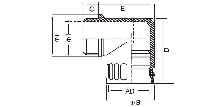 Right Angle Connector for PA conduit Cable conduit