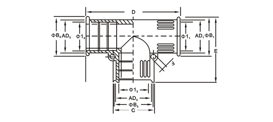 TDistributor for nylon conduit AD100AD425