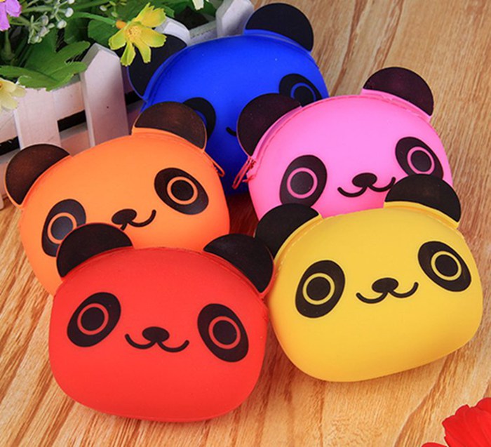 New style Colorful waterproof silicone coin purse printed small wallets bags