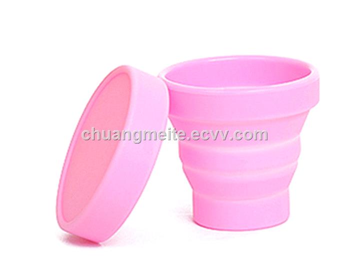 Ecofriendly universal traveling convenient fold flexible portable silicone cup