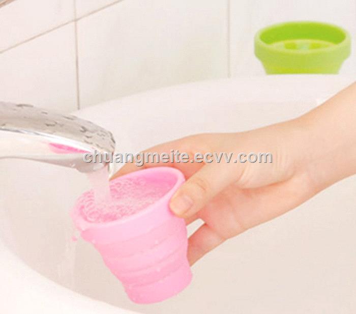 Ecofriendly universal traveling convenient fold flexible portable silicone cup