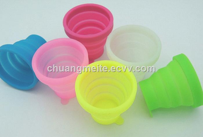 Ecofriendly universal traveling convenient fold flexible portable silicone cup