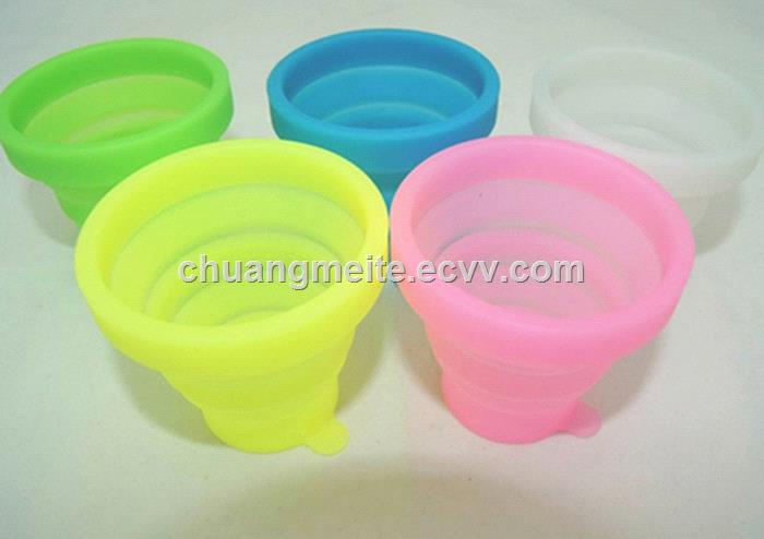 Ecofriendly universal traveling convenient fold flexible portable silicone cup