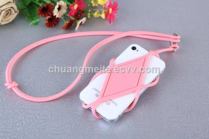 Fashion Ecofriendly universal silicone lanyard phone case accessories