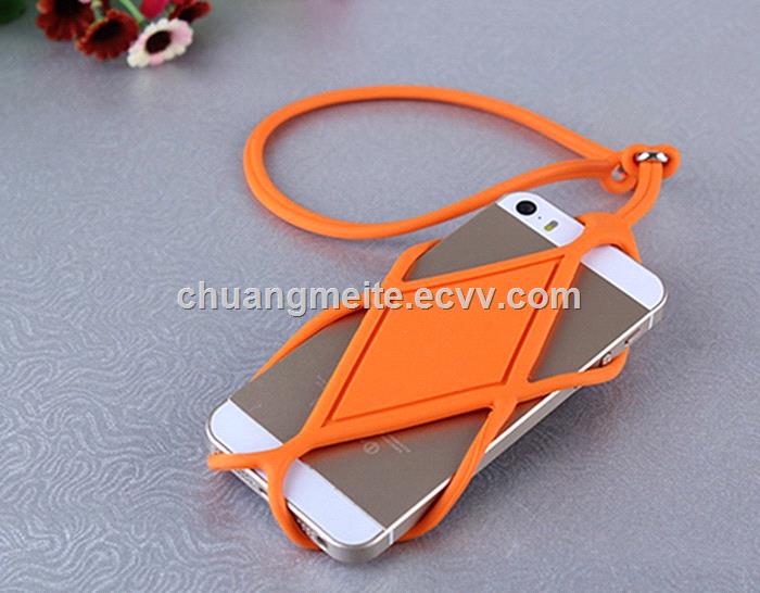 Fashion Ecofriendly universal silicone lanyard phone case accessories