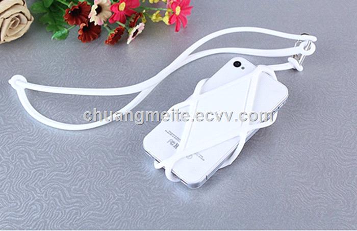 Fashion Ecofriendly universal silicone lanyard phone case accessories